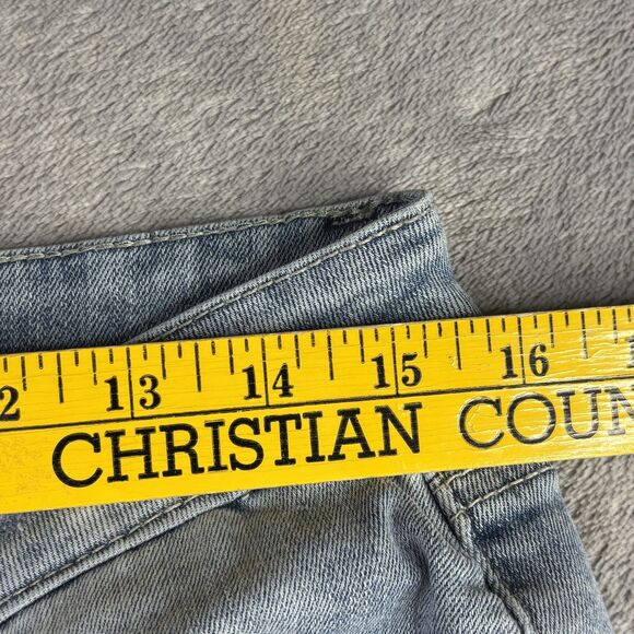 Judy Blue Jeans Womens 13 Distressed Skinny Light Wash Denim Lace Patch Ripped - Picture 11 of 14